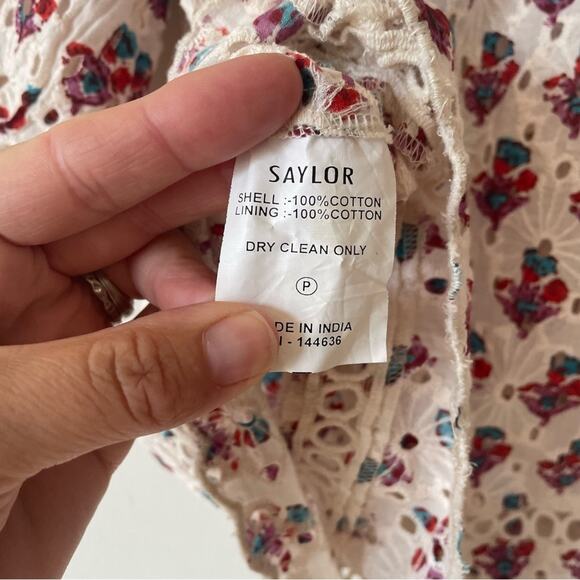 Saylor Renada Floral Eyelet Tassel Halter Off The Shoulder Top S - Picture 12 of 12